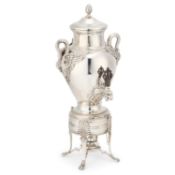 A CONTINENTAL 800-STANDARD SILVER KETTLE ON STAND