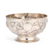 A MASSIVE CHINESE SILVER PUNCH BOWL