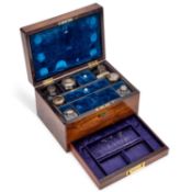 A VICTORIAN ROSEWOOD TOILET BOX