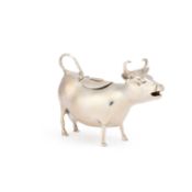 A CONTINENTAL SILVER COW CREAMER