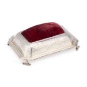 A CHARLES II SILVER PIN CUSHION