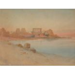 AUGUSTUS OSBORNE LAMPLOUGH RWS (1877-1930) TEMPLE COMPLEX OF PHILAE ON THE NILE, EGYPT