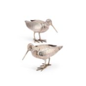 A PAIR OF ELIZABETH II SILVER MODELS OF SNIPE