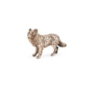 A CONTINENTAL SILVER MODEL OF A DOG