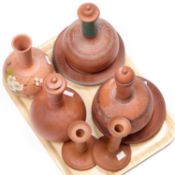 A GROUP OF TERRACOTTA ART POTTERY