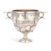 A LARGE VICTORIAN SILVER TWO-HANDLED CUP