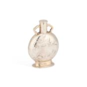 A VICTORIAN AESTHETIC SILVER SCENT FLASK