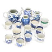 A COLLECTION OF ENGLISH PORCELAIN AND PEARLWARE COFFEE AND TEA WARES