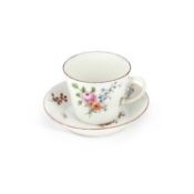 A CHELSEA CUP AND SAUCER CIRCA 1755