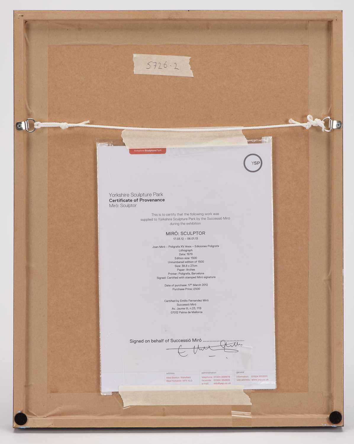 AFTER JOAN MIRO (1893-1983) POLIGRAFA XV ANOS - Image 3 of 3