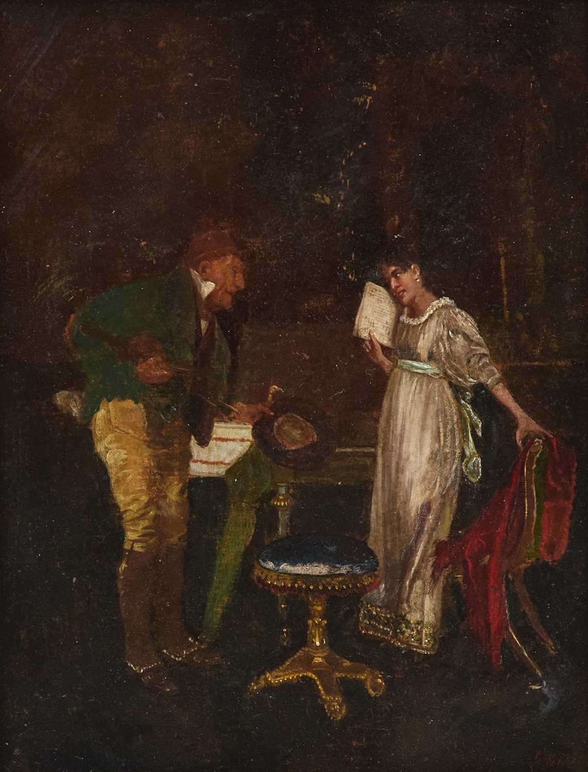 19TH CENTURY ITALIAN SCHOOL THE CONVERSATION - Image 2 of 3