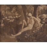 ATTRIBUTED TO JEAN FRANCOIS MILLET (FRENCH 1814-1875) STUDY FOR THE 'GOOSE GIRL BATHING'