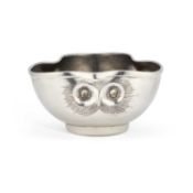A LIBERTY & CO TUDRIC PEWTER 'OWL' BOWL