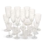 A COLLECTION OF ETCHED AND CUT DRINKING GLASSES