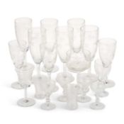 A COLLECTION OF ETCHED AND CUT DRINKING GLASSES