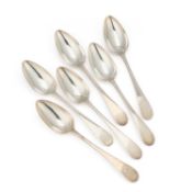 A SET OF SIX GEORGE III SCOTTISH SILVER TABLESPOONS