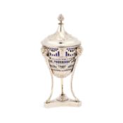 A NEOCLASSICAL REVIVAL SILVER CONDIMENT VASE