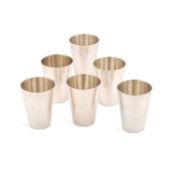 A SET OF SIX CHINESE SILVER BEAKERS