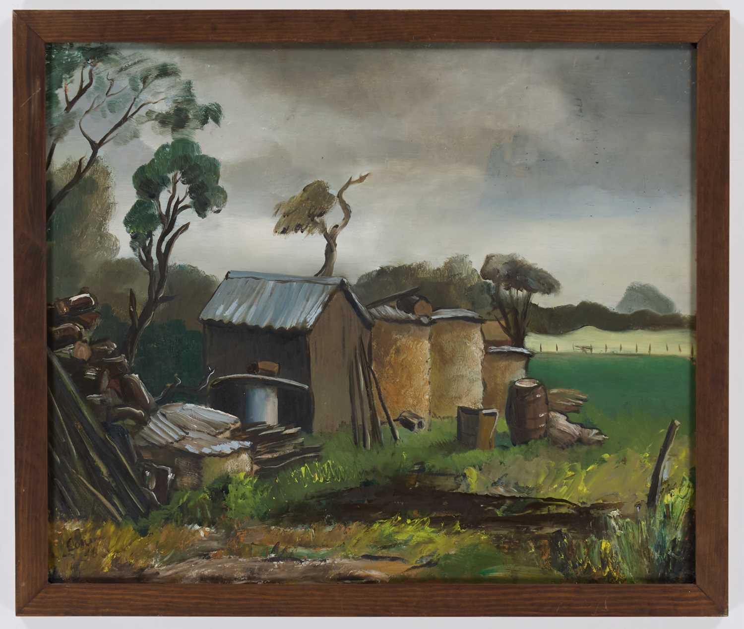 COLUM ROBERT GORE-BOOTH (ANGLO-IRISH 1913-1959) FARM SHACKS - Image 2 of 2