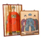 19TH/EARLY 20TH CENTURY CHINESE SCHOOL TWO ANCESTOR PORTRAITS