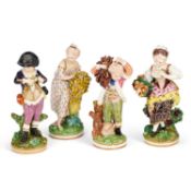 A SET OF FOUR DERBY FIGURES EMBLEMATIC OF THE FRENCH SEASONS CIRCA 1820