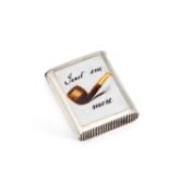 A VICTORIAN SILVER AND ENAMEL VESTA CASE