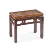 A CHINESE CANE-TOPPED SIDE TABLE