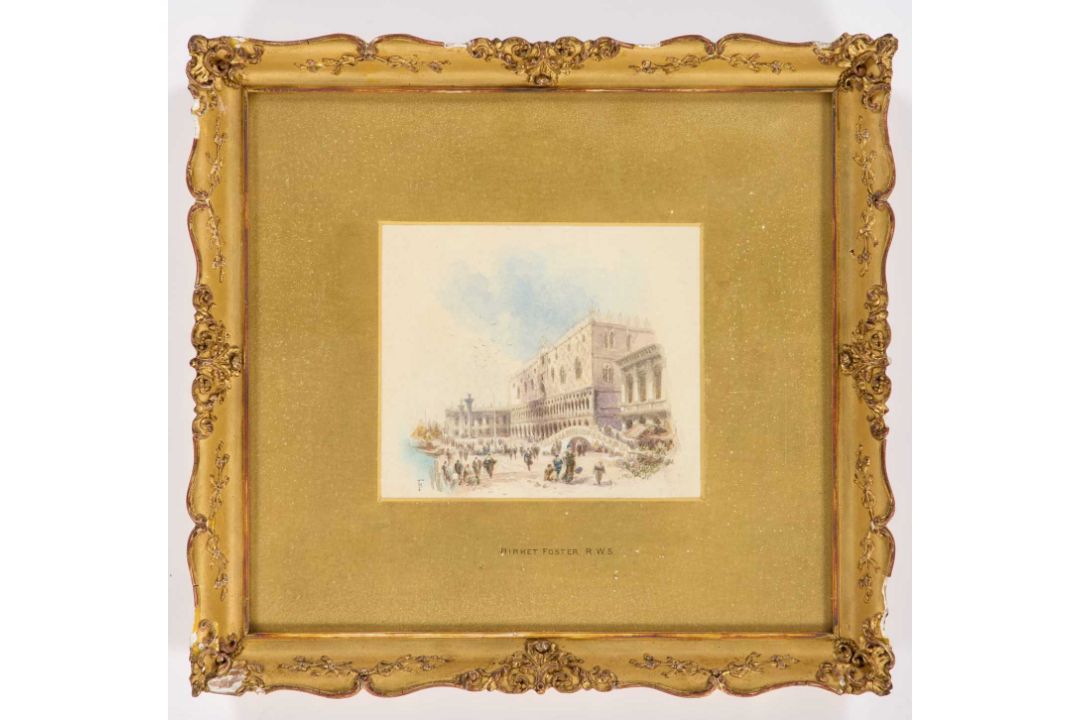 MYLES BIRKET FOSTER RWS (1825-1899) THE RIVA DEGLI SCHIAVONI AND THE DOGE'S PALACE, VENICE - Image 2 of 7