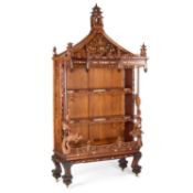 A FINE 19TH CENTURY CHINESE HARDWOOD, BOXWOOD AND IVORY OPEN CABINET