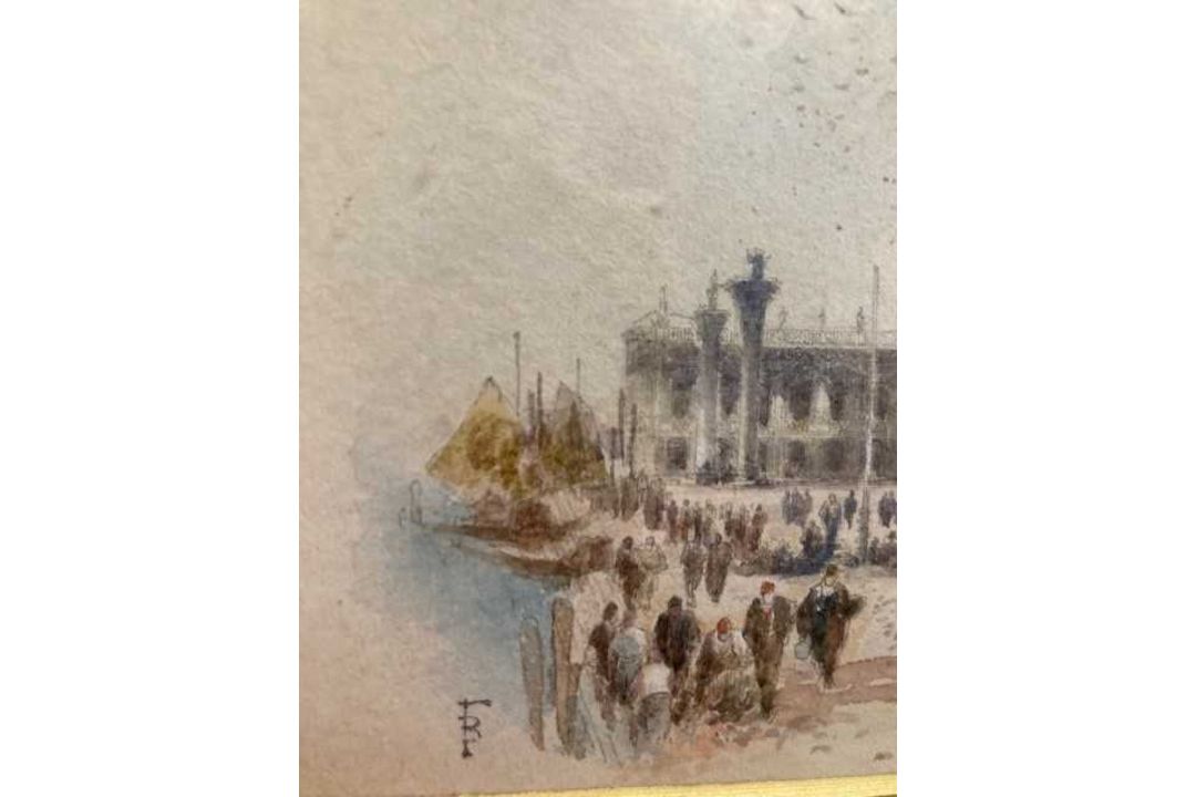 MYLES BIRKET FOSTER RWS (1825-1899) THE RIVA DEGLI SCHIAVONI AND THE DOGE'S PALACE, VENICE - Image 6 of 7