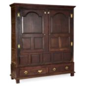 AN 18TH CENTURY OAK CUPBOARD