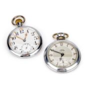 A MILITARY POCKET WATCH AND A SMITHS POCKET WATCH
