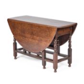 AN OAK GATELEG DINING TABLE LATE 17TH/EARLY 18TH CENTURY
