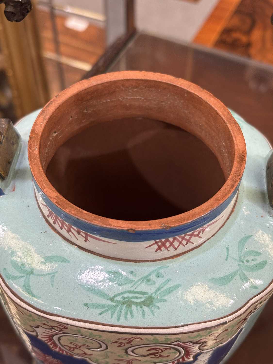 A CHINESE YIXING ENAMELLED TEAPOT AND COVER 19TH CENTURY - Image 6 of 11