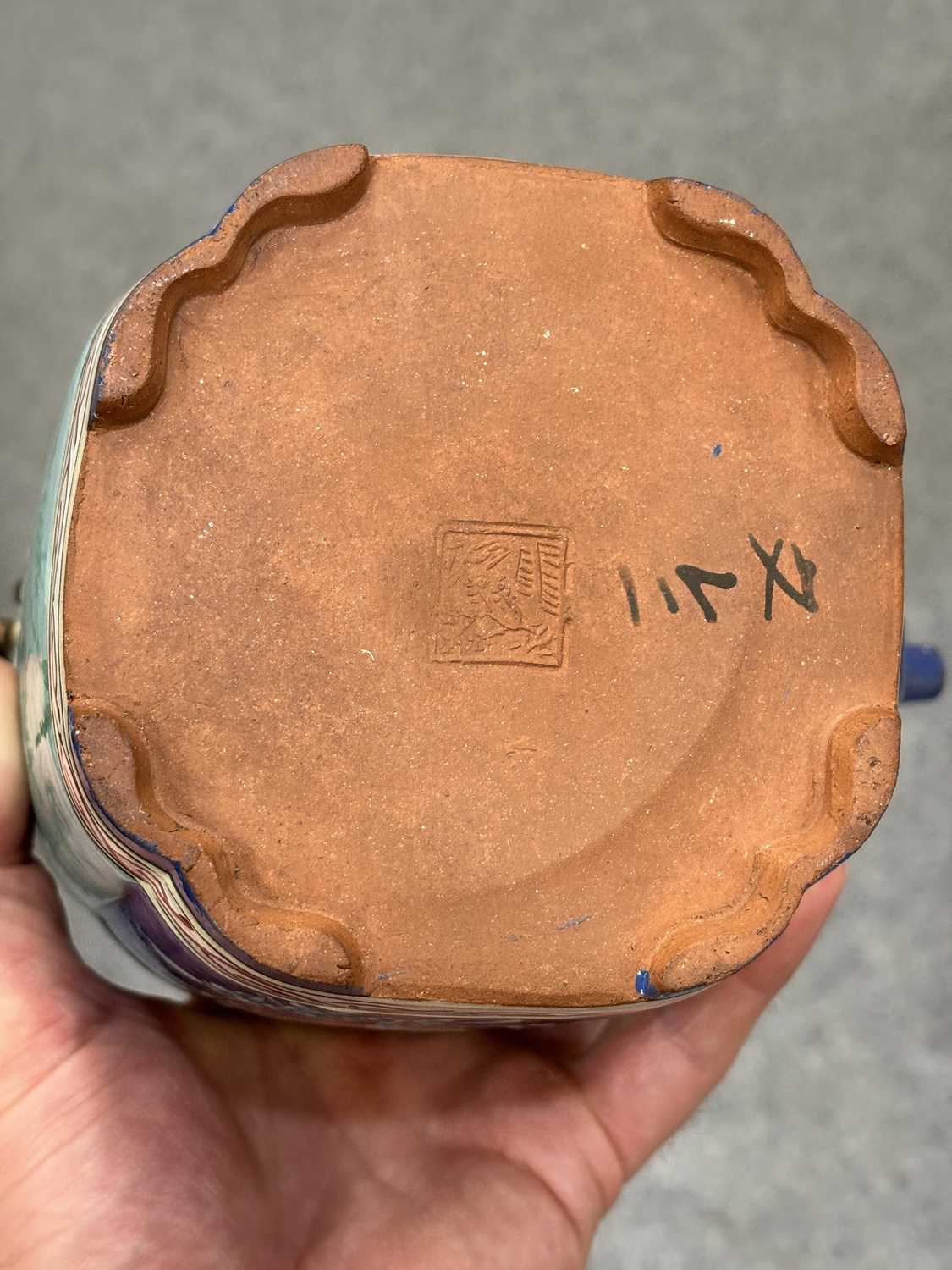 A CHINESE YIXING ENAMELLED TEAPOT AND COVER 19TH CENTURY - Image 11 of 11