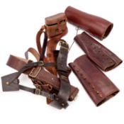 A GROUP OF MILITARY LEATHER UNIFORM ACCESSORIES