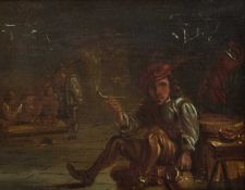 17TH CENTURY DUTCH STYLE (19TH CENTURY) MEN IN A TAVERN