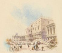 MYLES BIRKET FOSTER RWS (1825-1899) THE RIVA DEGLI SCHIAVONI AND THE DOGE'S PALACE, VENICE