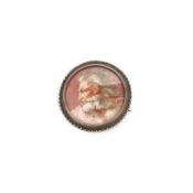 AFTER MICHELANGELO, A 19TH CENTURY A CREATION OF ADAM MINIATURE BROOCH