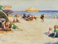 AFTER EDWARD HENRY POTTHAST (1857-1927) ON THE BEACH