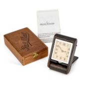 A LECOULTRE EIGHT-DAY TRAVEL CLOCK