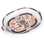 AN EARLY 19TH CENTURY IRONSTONE CHINA DISH AND STRAINER