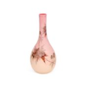 A THOMAS WEBB QUEEN'S BURMESE WARE GLASS VASE LATE 19TH CENTURY