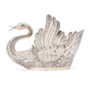 A PERSIAN (IRANIAN) SILVER SWAN BOWL OR PLANTER