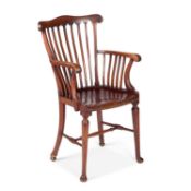 AN EARLY 20TH CENTURY MAHOGANY DESK CHAIR
