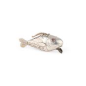 A SILVER FISH-FORM ARTICULATED SPICE BOX