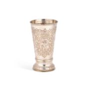 A LARGE 18TH CENTURY RUSSIAN SILVER BEAKER