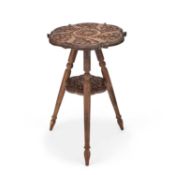 AN INDIAN CARVED HARDWOOD TABLE CIRCA 1900