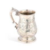A LARGE MID-19TH CENTURY INDIAN COLONIAL SILVER MUG