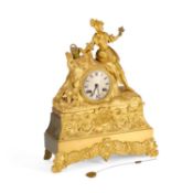A 19TH CENTURY FRENCH ORMOLU MANTEL CLOCK